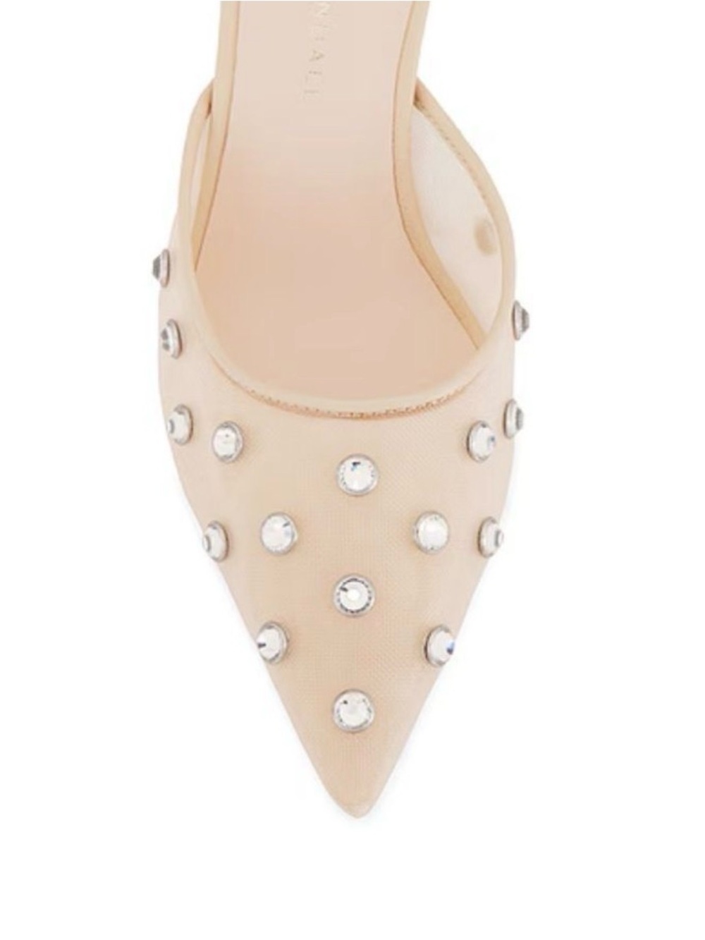 Loeffler Randall Paloma Mule - Nude Crystal-Stud Pointed Slingback Flat